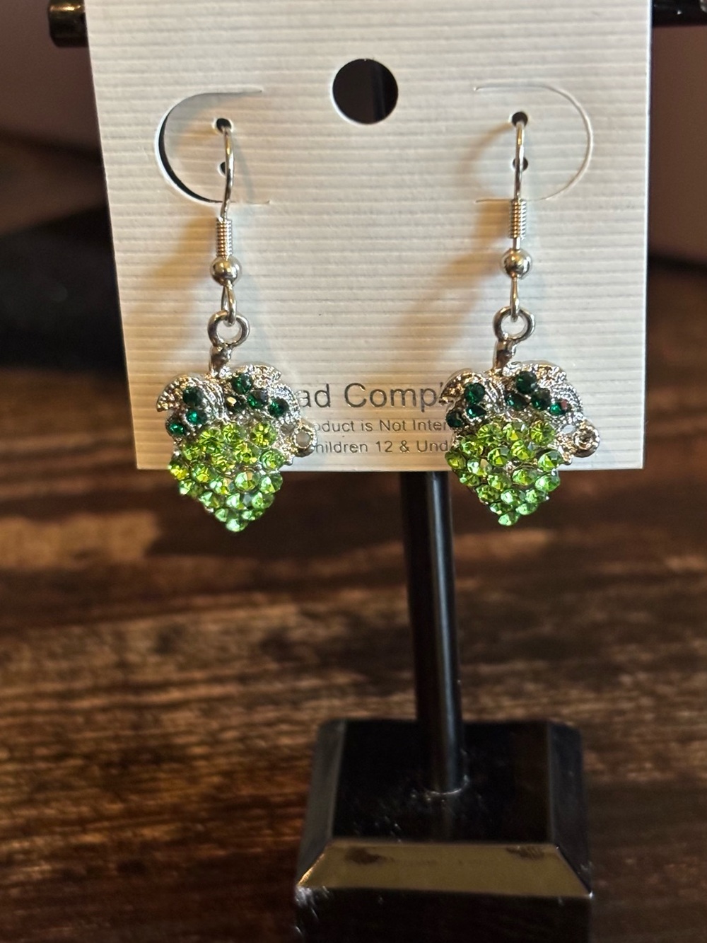 Green Grape Cluster Crystal Rhinestone Dangle Earrings -‎ Women Jewelry